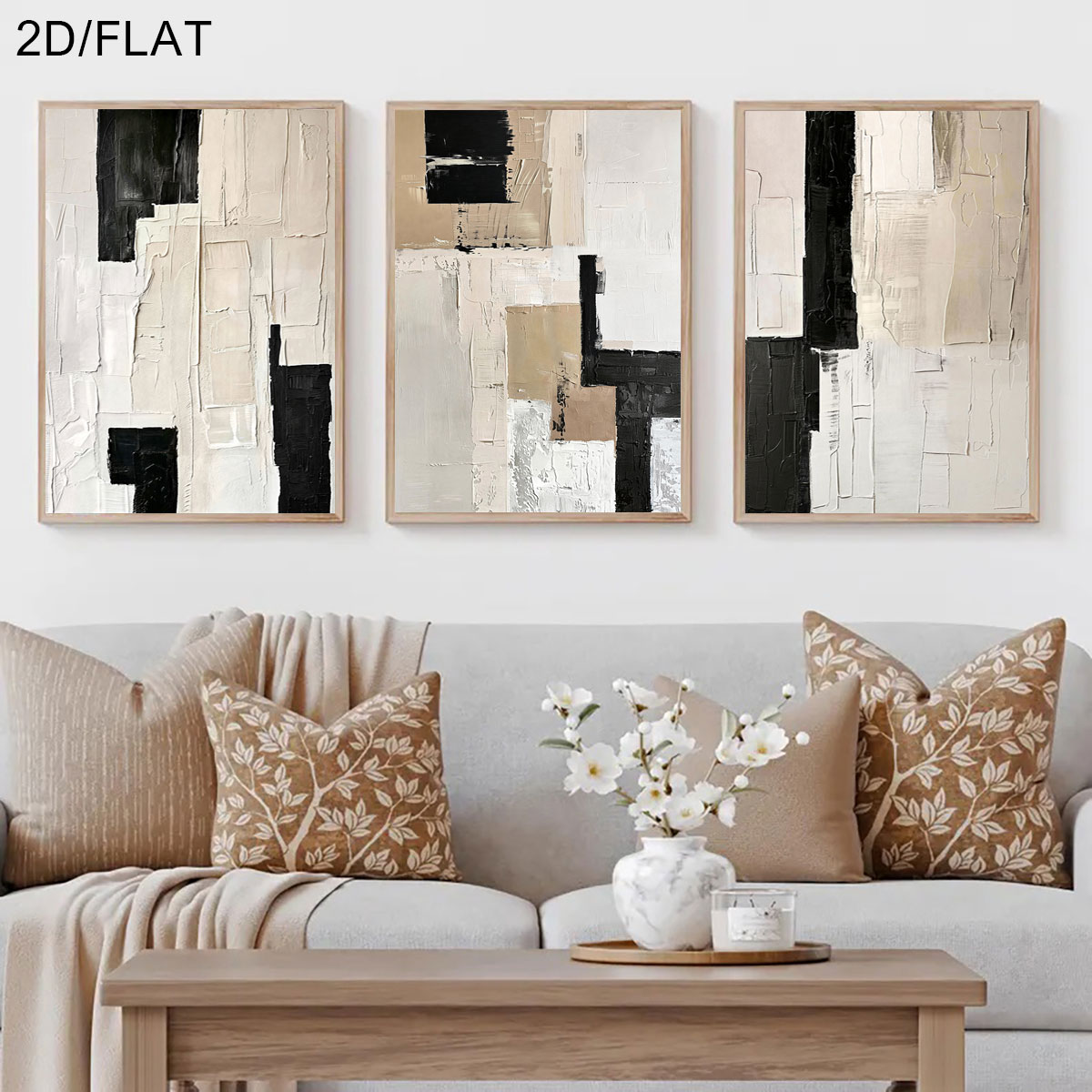 Abstract Canvas Set - 3 Pezzi Senza Cornice, Set di