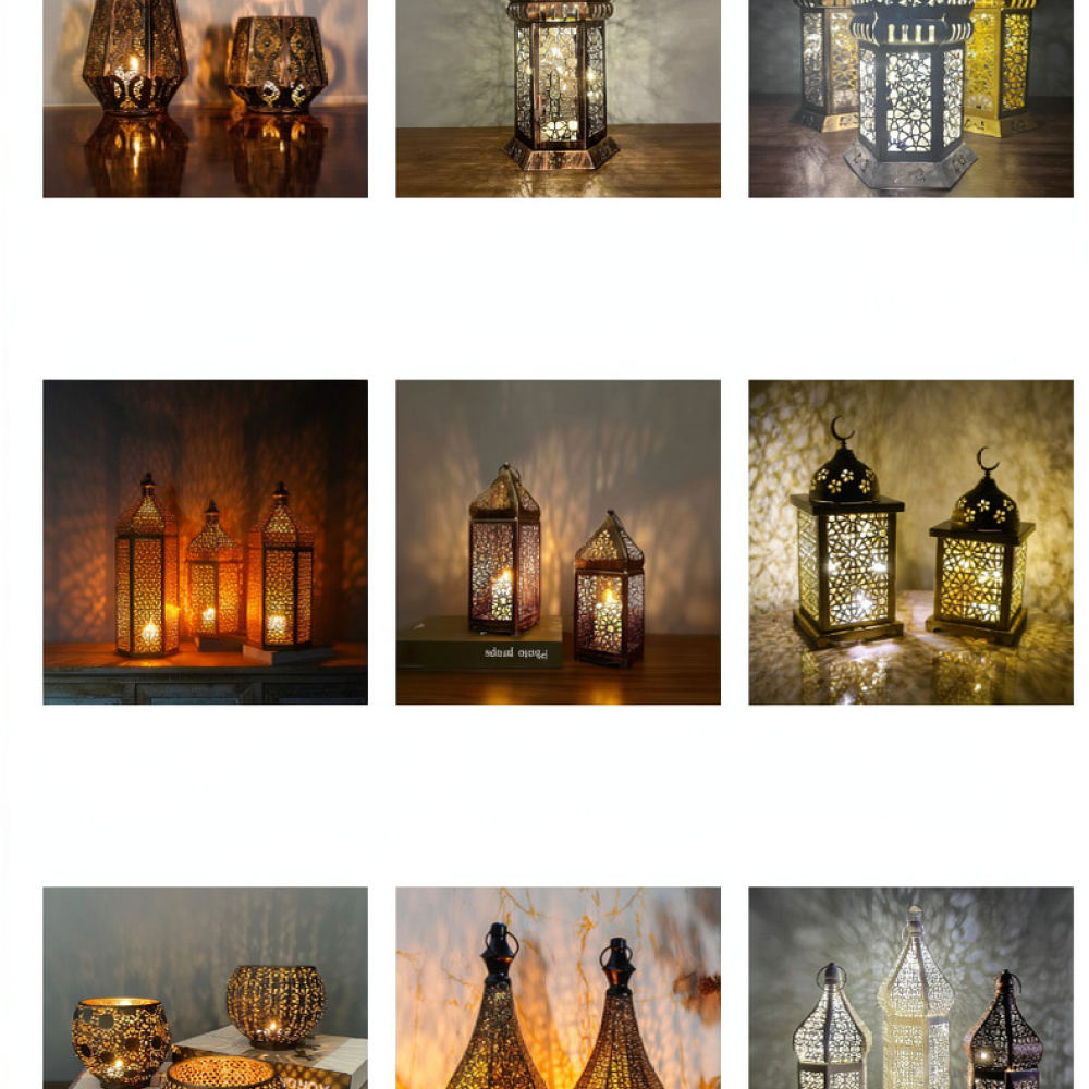 Candle Holder Decor - Lanterna decorativa in ferro in stile