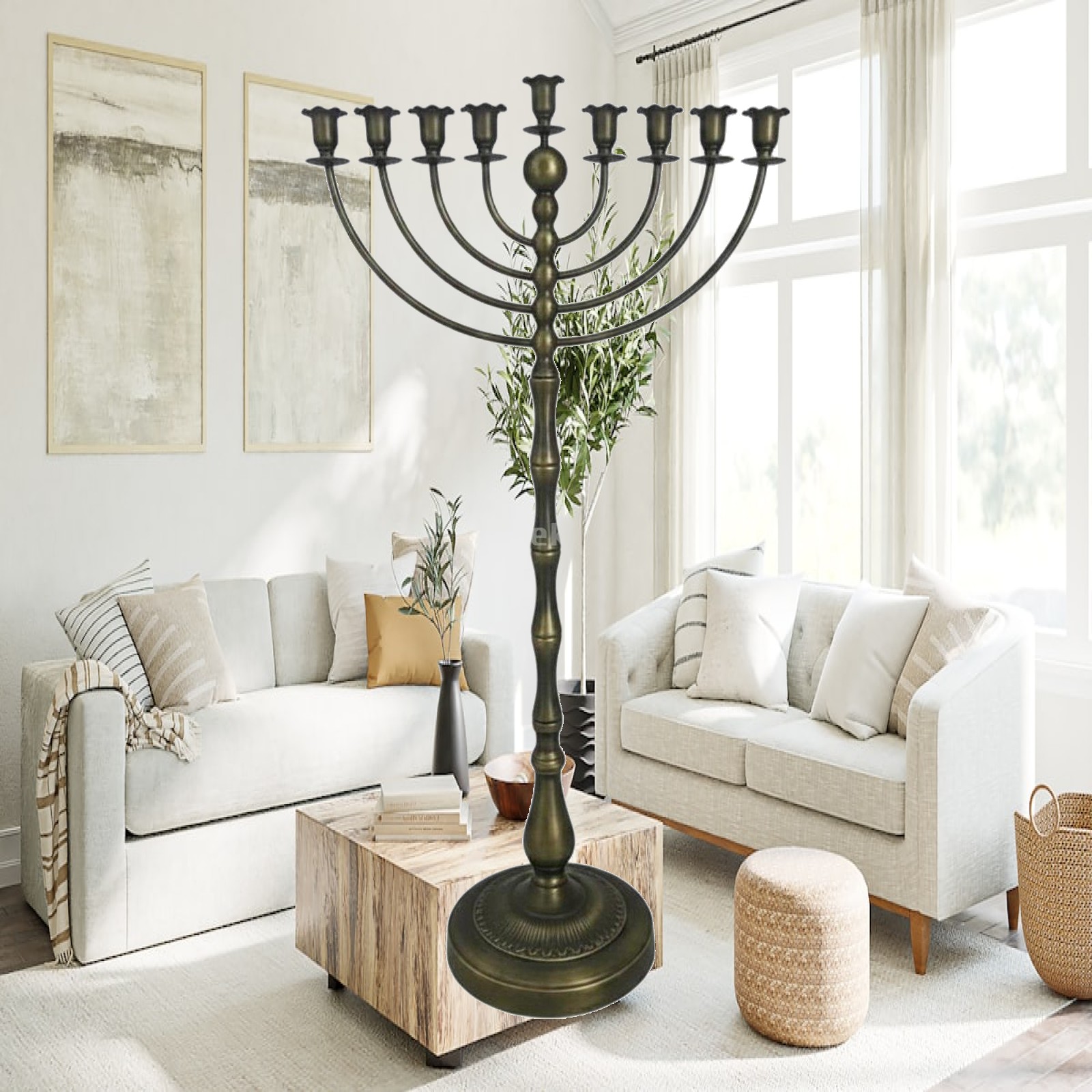 Candle Holder Decor - Candelabro da Terra Alto in Bronzo,