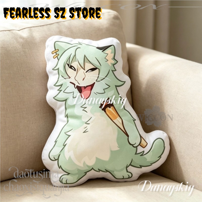 Bambola Versione Q Gatto Fumat - Throw Pillow recensione e prezzo